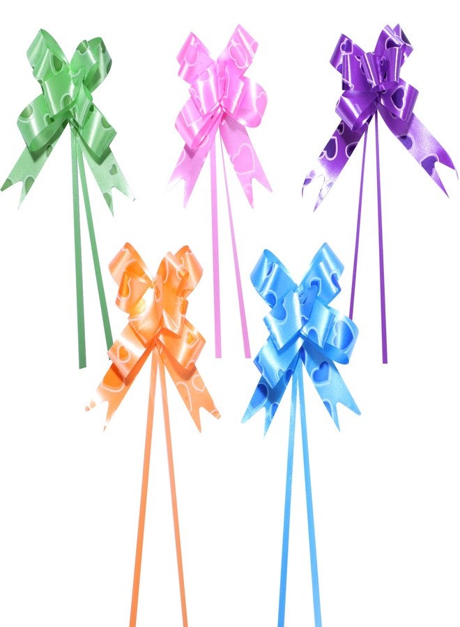 Aruicheng Pull Bows for Gift Wrapping 50 Pieces Gift Bows 5 Colors Gift Wrapping Pull Bow Decorative Bows for Wedding Party Birthdays Holidays Christmas - Image 1